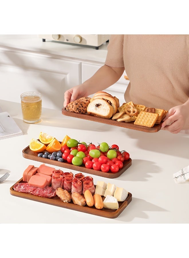 ALMiHomi Rectangular Wooden Serving Tray – Natural Wood Serving Board – 30×12cm Small Table Tray for Food, Coffee, Tea, Bread, Fruit – Kitchen & Home Decor - Image 5
